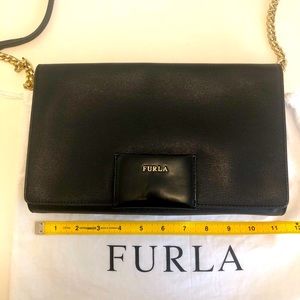 FURLA xl leather clutch / shoulder bag
